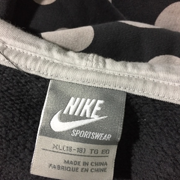 Nike Gray Polka Dot Kids Hoodie XL 16 18 - Picture 8 of 8